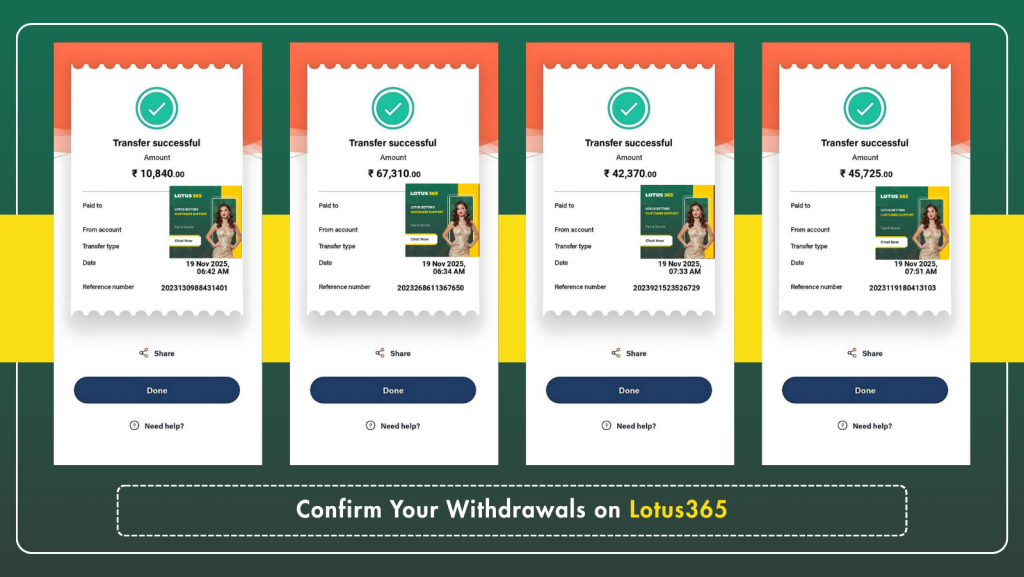 Lotus365 Proof of Payment